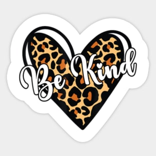 Be Kind Unity Day Orange Anti Bullying Leopard Heart Sticker